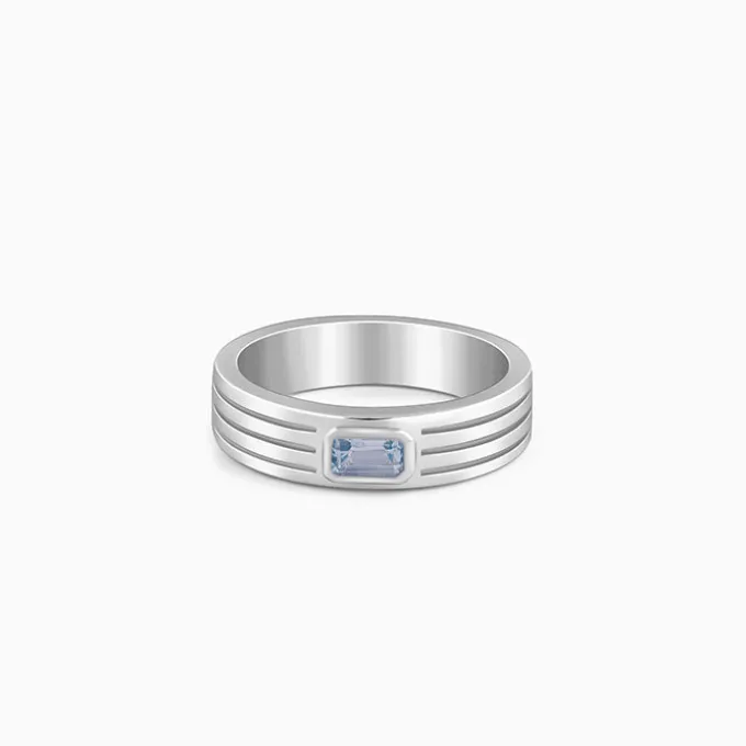 Silver Topaz Crown Ring For Him