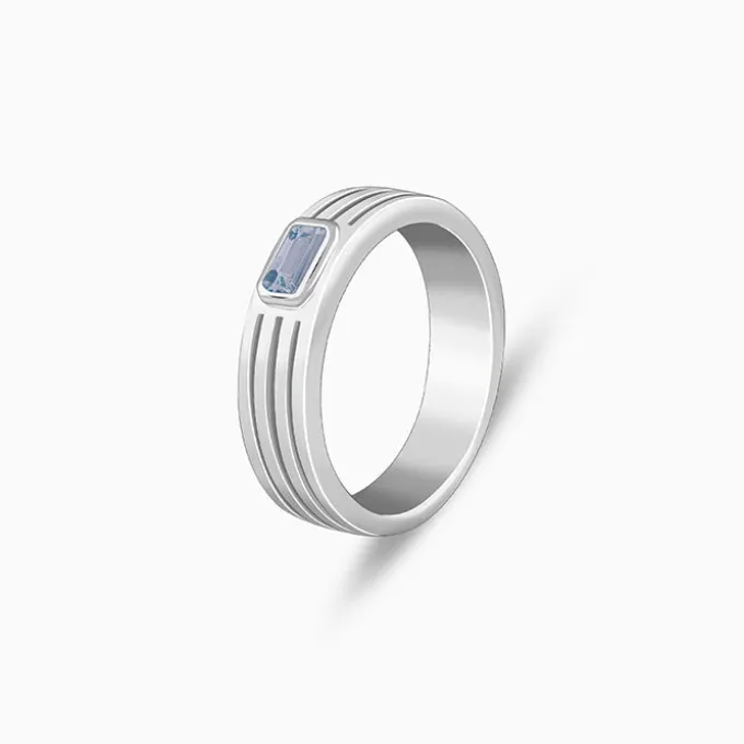 Silver Topaz Crown Ring For Him
