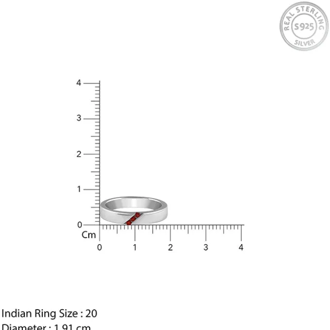 Silver Trend Garnet Ring For Him