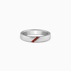Silver Trend Garnet Ring For Him