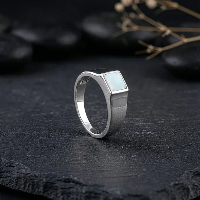 Silver Trend Moonstone Ring For Him