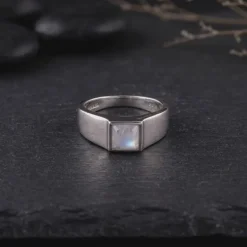 Silver Trend Moonstone Ring For Him