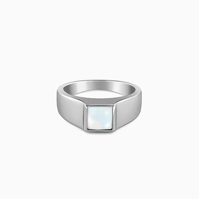 Silver Trend Moonstone Ring For Him