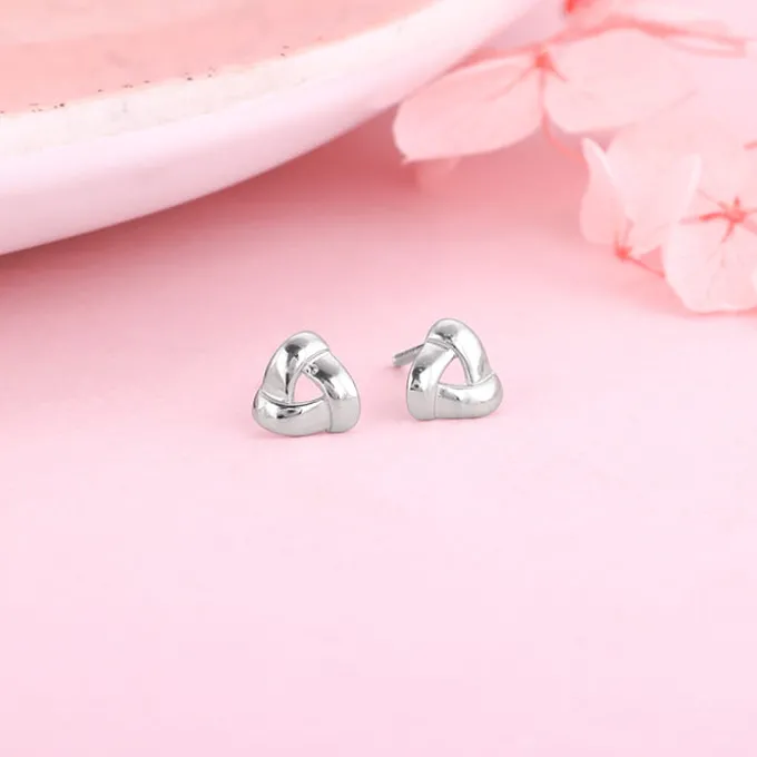 Silver Triangulum Stud Earrings