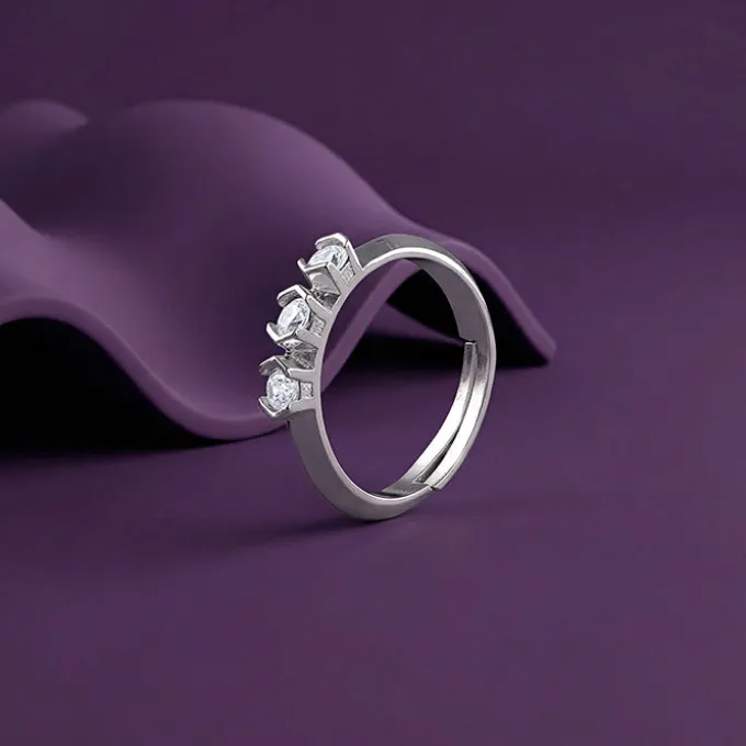 Silver Trinity Adjustable Ring