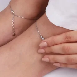 Silver Triple Flora Anklet