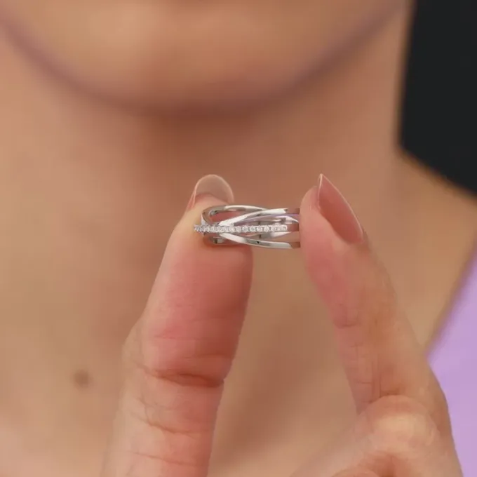 Silver Triple Interlocked Ring