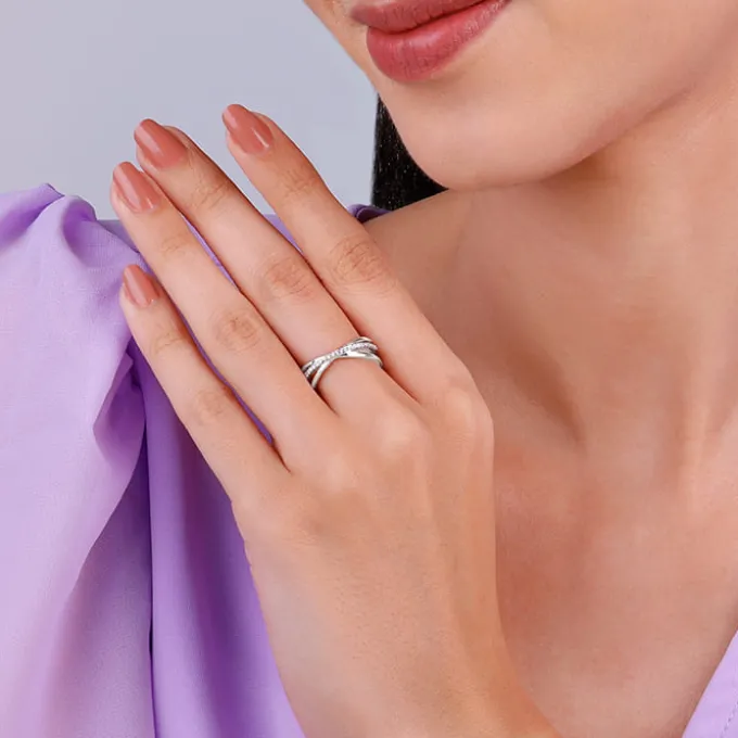 Silver Triple Interlocked Ring