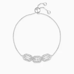 Silver Triple Zircon Bracelet