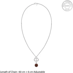 Silver Trishul And Rudraksha Pendant With Box Chain for Him