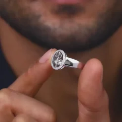 Silver Trishul Ring For Him