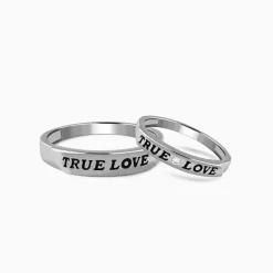 Silver True Love Couple Rings