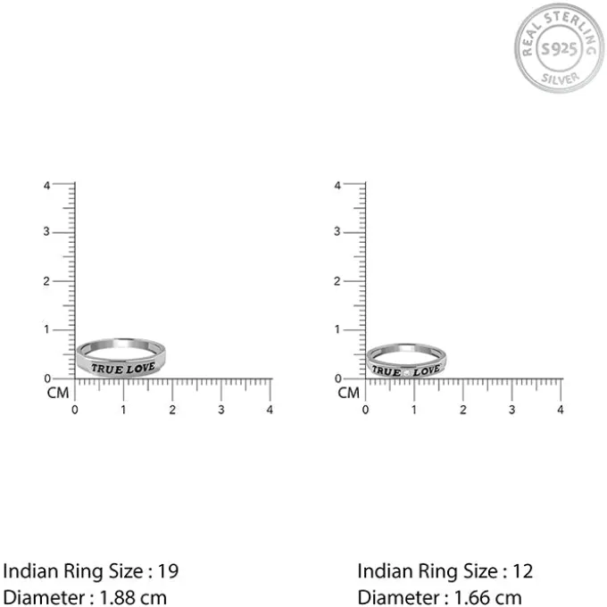 Silver True Love Couple Rings