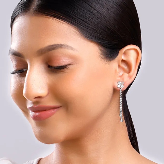 Silver Twilight Petals Earrings
