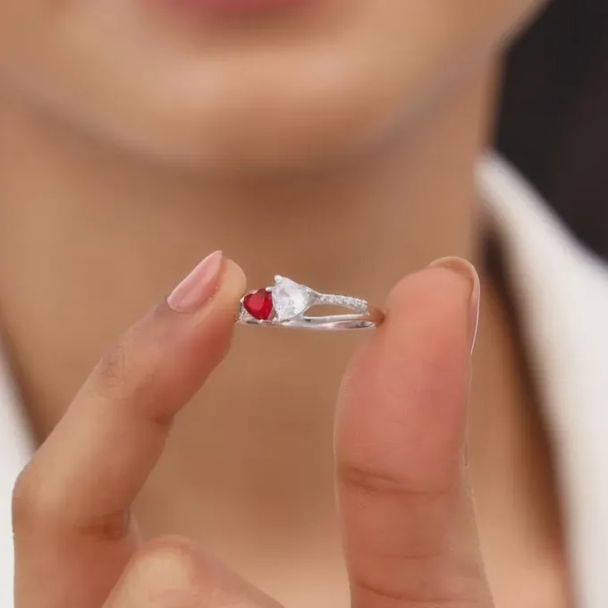 Silver U & Me Ring
