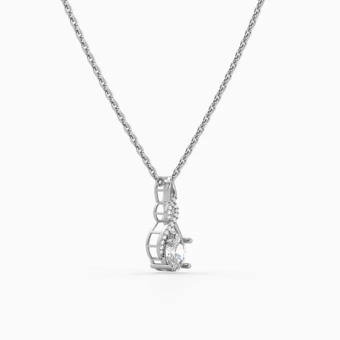 Silver Unique Infinity Pendant With Link Chain