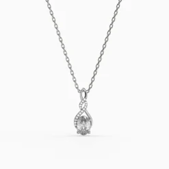 Silver Unique Infinity Pendant With Link Chain