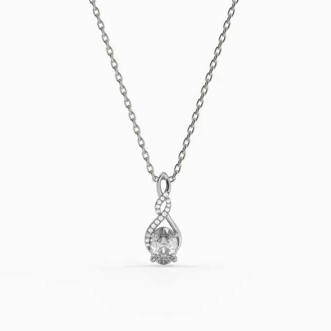 Silver Unique Infinity Pendant With Link Chain