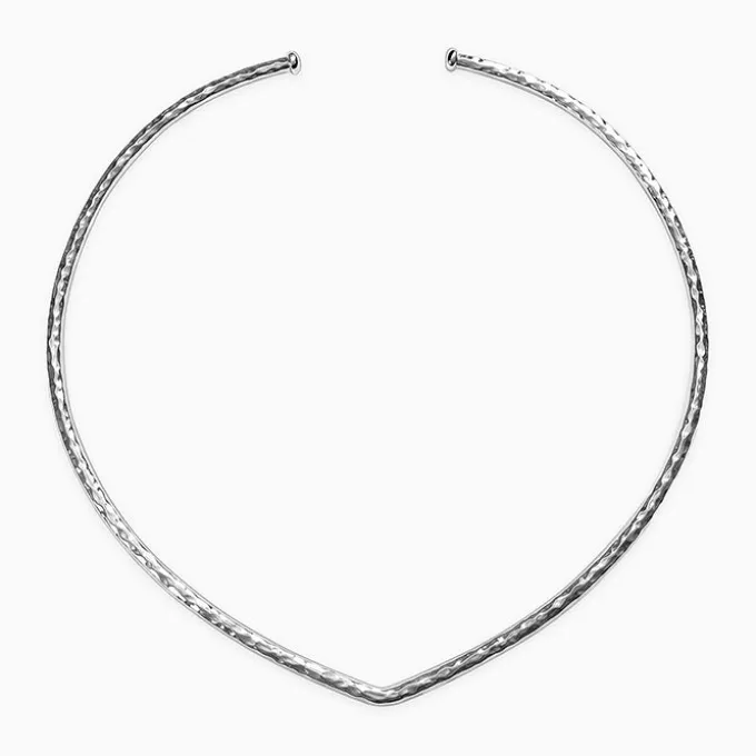 Silver V Shape Hasli Necklace