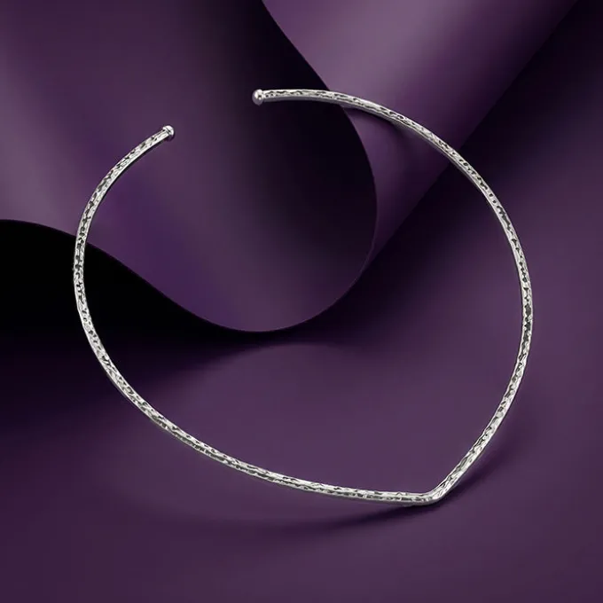 Silver V Shape Hasli Necklace