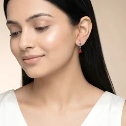 Silver Velvet Rouge Earrings