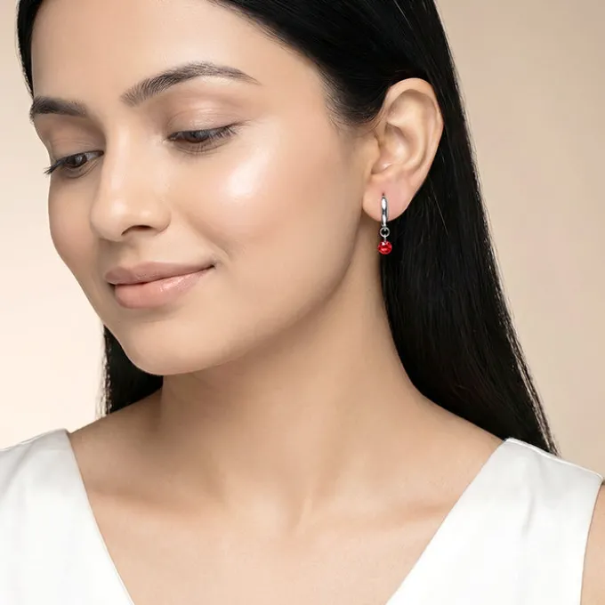 Silver Velvet Rouge Earrings