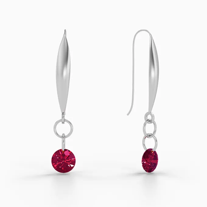 Silver Velvet Rouge Earrings