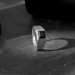 Silver Versatile Square Ring For Him