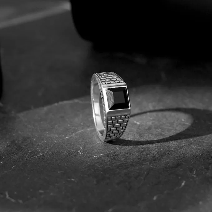 Silver Versatile Square Ring For Him