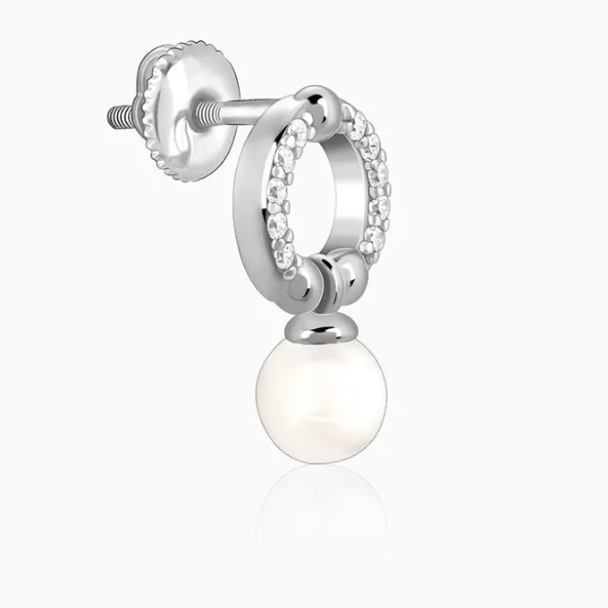 Silver Vibing Pearl Earrings