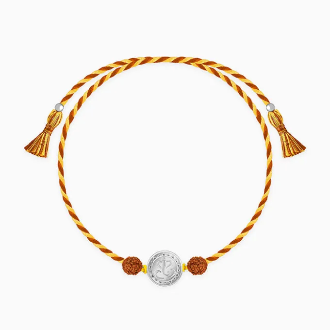 Silver Vignesha Rudraksha Rakhi