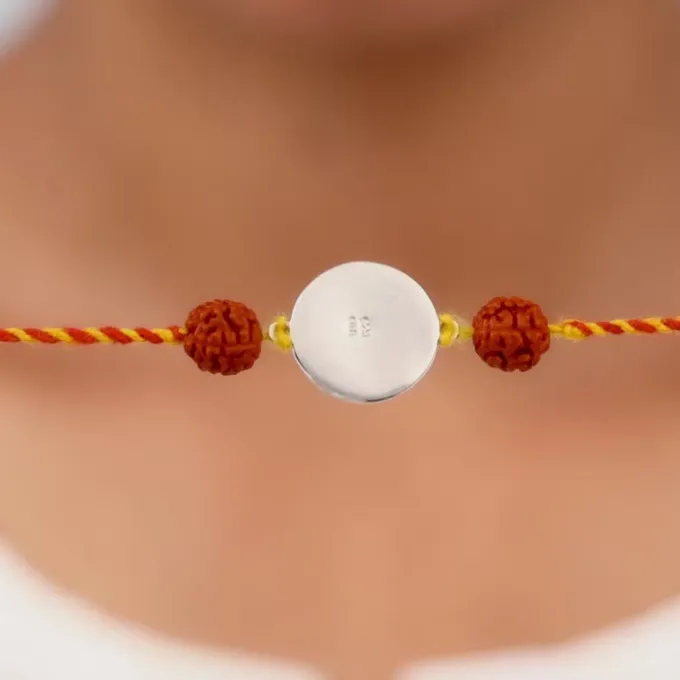 Silver Vignesha Rudraksha Rakhi