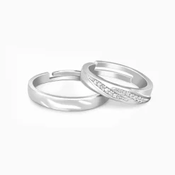 Silver Vintage Couple Band