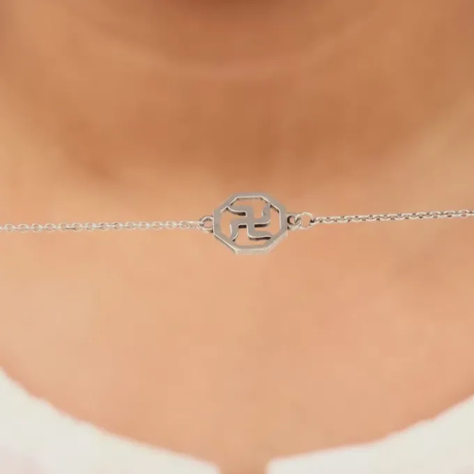 Silver Vintage Swastik Bracelet Rakhi