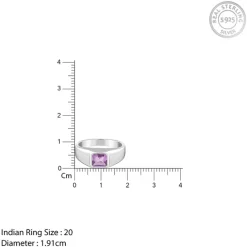 Silver Violet Edge Ring For Him