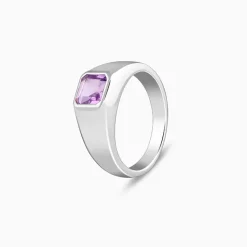 Silver Violet Edge Ring For Him