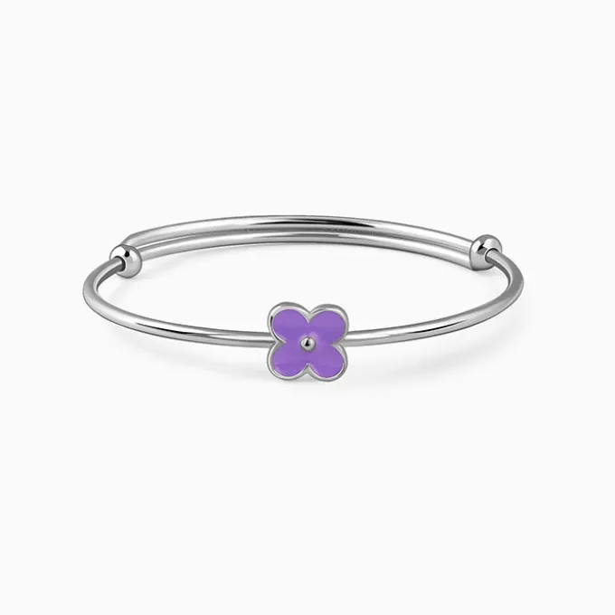 Silver Violet Wink Kids Bangle Bracelet