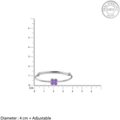 Silver Violet Wink Kids Bangle Bracelet