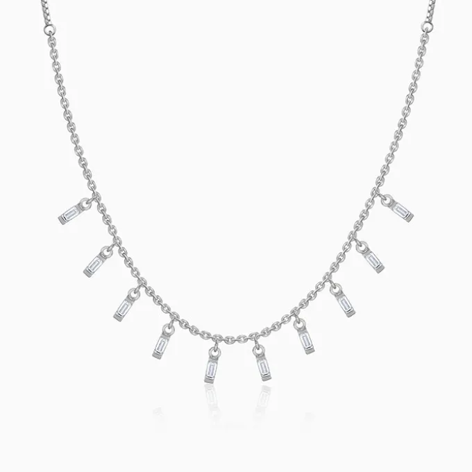 Silver Vira Glass Stone Choker Necklace