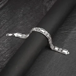 Silver Wave Bracelet For Him