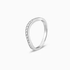Silver Wave Curve Ring