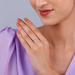 Silver Wave Curve Ring