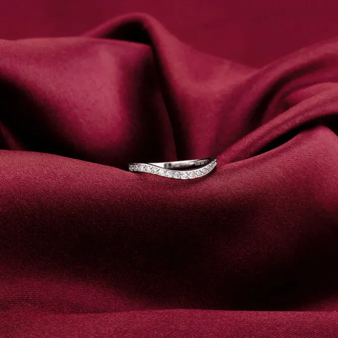 Silver Wave Curve Ring