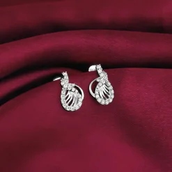 Silver Wave Knot Earrings