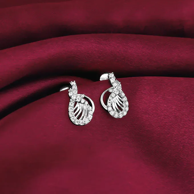 Silver Wave Knot Earrings