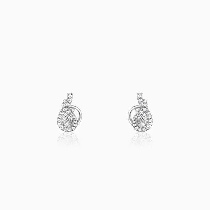 Silver Wave Knot Earrings