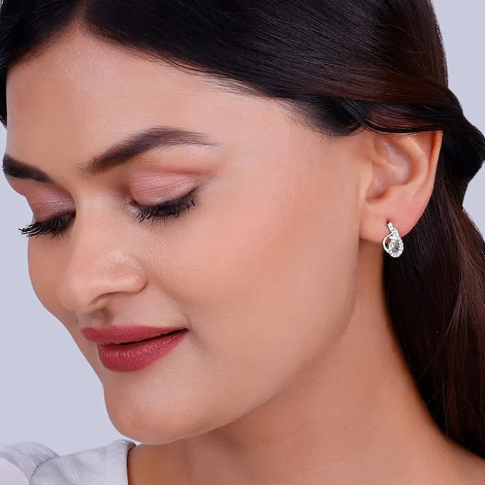 Silver Wave Knot Earrings