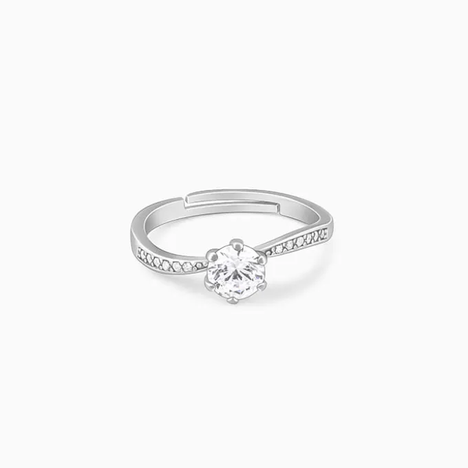 Silver Waver Glam Ring