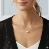 Silver White Pearl Moon Necklace
