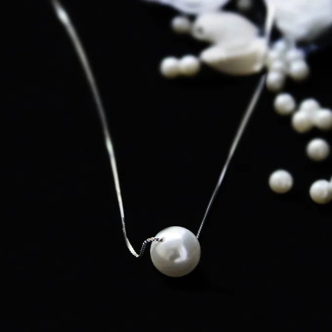 Silver White Pearl Moon Set